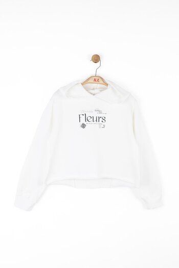 NK Girl's Fleurs Sweatshirt 8-14 Years Ecru