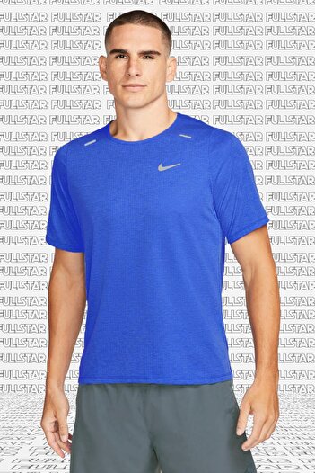 Nike Running Dri Fit Rise 365 Ανδρική μπλούζα με κοντό μανίκι Μπλε ανδρική μπλούζα για τρέξιμο μπλε