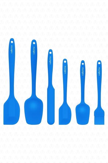 valletta Drongo Heat Resistant Fireproof Non-Stick Silicone Spatula Set 6 Pieces Dark Blue