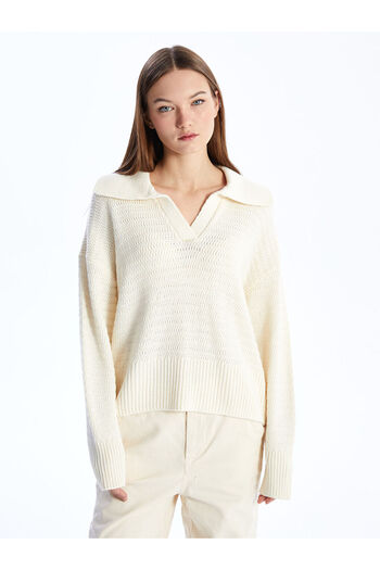 LC Waikiki Polo Neck Plain Long Sleeve Women's Knitwear Sweater