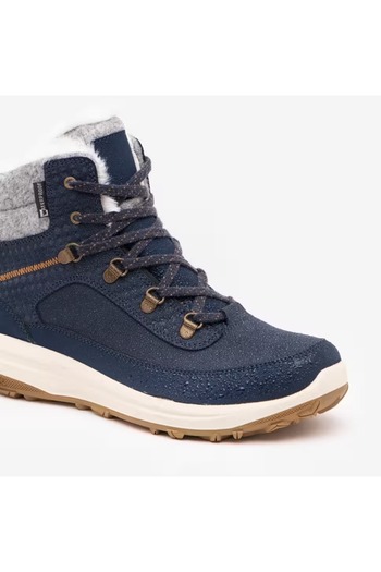 Decathlon Kadın Su Geçirmez Outdoor Deri Kar Botu - Lacivert - SH900 Mid