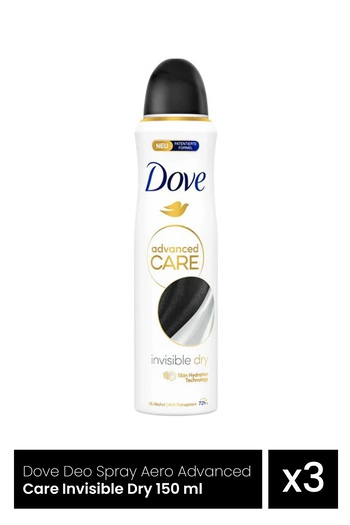 Dove DEO 150ML W ADVANCED 72H INVISIBLE CARE x 3 pieces