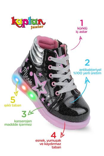KAPTAN JUNIOR Girl's Worked Non-Slip Sole Orthopedic Boots - Bgmk 59210