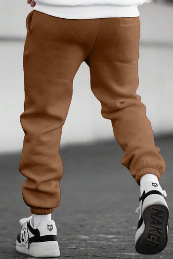 GHASSY CO. Ghassy Co. Men's Crested Casual Comfortable Inside Ribbon Three Thread Leg Elastic Jogger Sweatpants