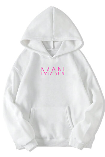 DEEPSENCE Ανδρικό φούτερ με λευκή κουκούλα - MAN Back Printed
