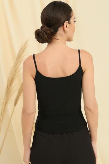 By Saygı Rope Strap Front Sequin Blouse
