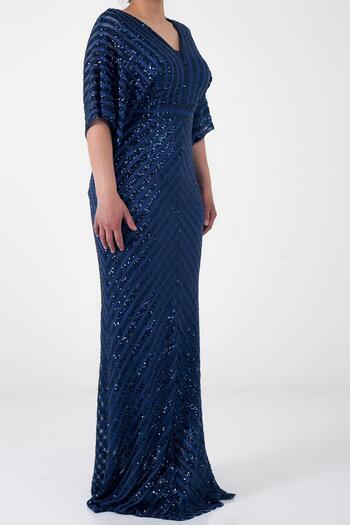 By Saygı Ottoban Paillette Lined B.B Long Evening Dress
