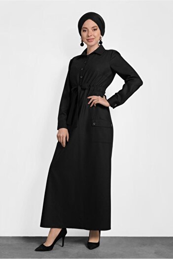 Alvina Buttoned Waist Tie Dress 40194