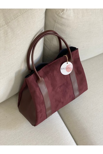 BAGLOVİS Women's Shoulder Bag with Suede Leather Ribbon Detail with Slippers and Slippers