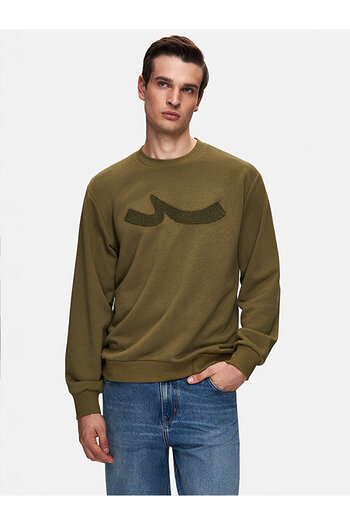 Ltb Sıgnlı Crew Neck Long Sleeve Regular Green Sweatshirt