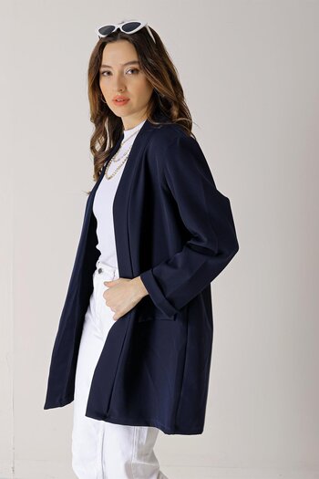 By Saygı Shawl Collar Lycra Long Jacket