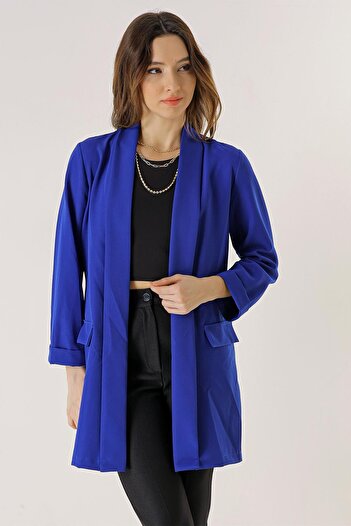 By Saygı Shawl Collar Lycra Long Jacket