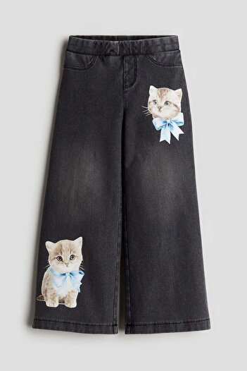 H&M Wide denim-look trousers