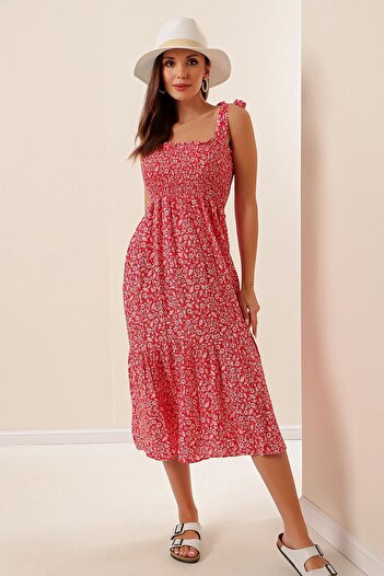 By Saygı Wrap Patterned Guiped Viscose Dress