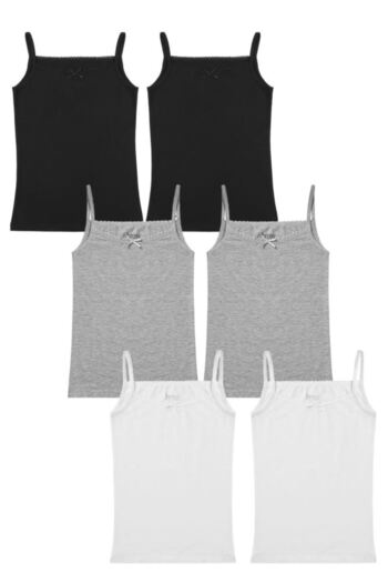 Bross Girl's 100% Cotton 6-Piece Tank Top Set 1035 Assortment