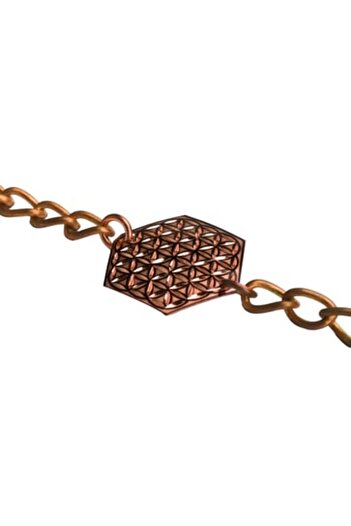 Zeynep Büyükbay Flower of Life Copper Bracelet (Hexagon)