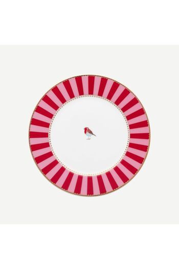 Pip Studio Love Birds Kırmızı Pembe Porselen Pasta Tabağı 17 Cm