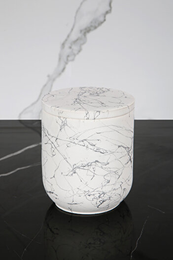 betonmall Marble Patterned Concrete Cotton Box with Lid Decorative Box