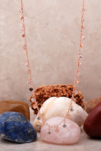 Sümer Telkari Pullu Rose Gümüş Choker Kolye 6582
