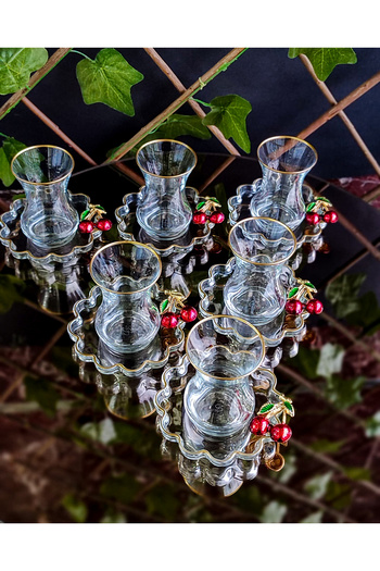 SEÇKİNEV Melisa Cherry 12 Piece Tea Set