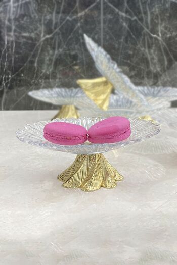 MAY HOME Kand Glass Treat Snack Bowl 6 PCS & Glass Turkish Delight with Metal Legs