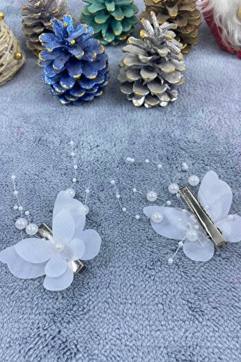 Hobigram Handmade White Butterfly Buckle Organization Girl Buckle Hair Accessory Children's Buckle – Hair Band