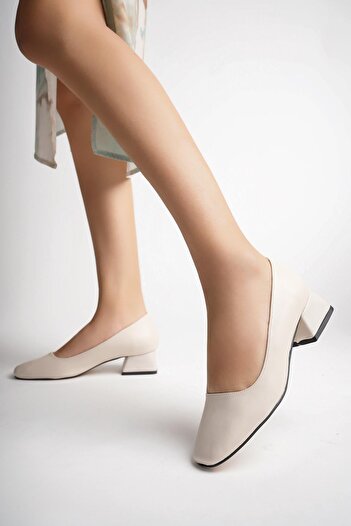 MUGGO Square Toe Lilith Guaranteed Short Heeled Women's Shoes