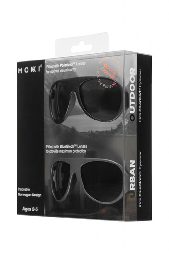 OEM Παιδικά γυαλιά ηλίου MOKKI Click & Change, με προστασία UV, μαύρα, 2-5 ετών, σετ 2 ζευγών