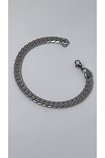 Bymiel Unisex 6 mm Thickness Gourmet Model Steel Bracelet