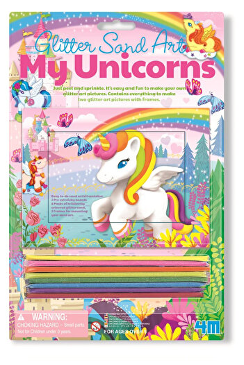 4M Mini creative set with sand and glitter - Unicorns