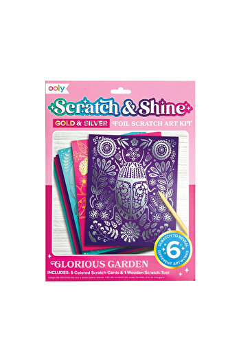 Ooly Creative Set Scratch and Shine - Glorious Garden