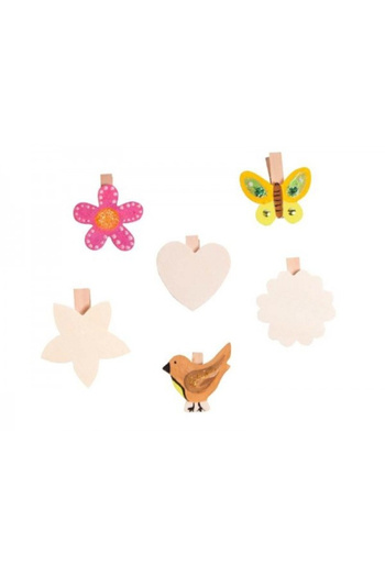 Beleduc Set of 6 Wooden Decorative Clips -