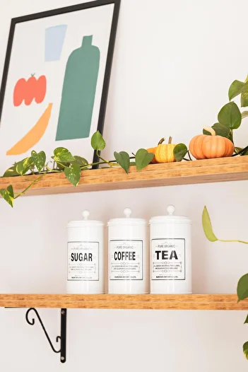 Dekorzdükkan 3-Piece Galvanized Tea-Coffee-Sugar Jar