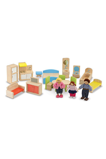 Melissa & Doug Zařízený dřevěný domeček pro panenky