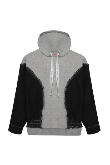 Quzu Grimelange Match Detailed Tassel Sweatshirt