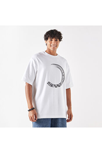SP Characters Graphic Print Crew Neck T-shirt with Short Sleeves