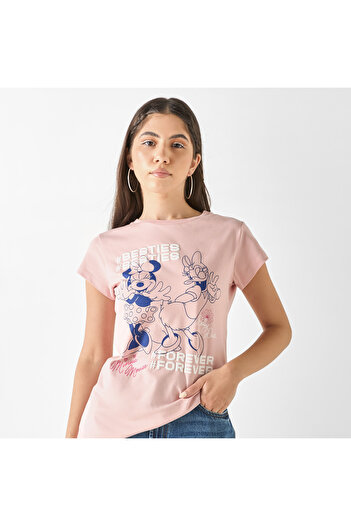 SP Characters Print T-shirt with Short Sleeves