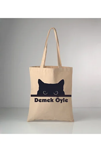 MODA That's What Our Animals Say Cat Printed Raw Cloth Shoulder Bag 35X40 cm