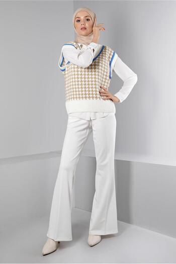 Alvina SCRATCH PATTERNED KNIT SUEVETER 43144