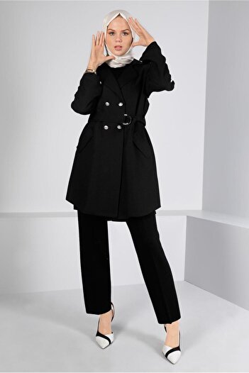 Alvina Belted Buttoned Jacket 43362