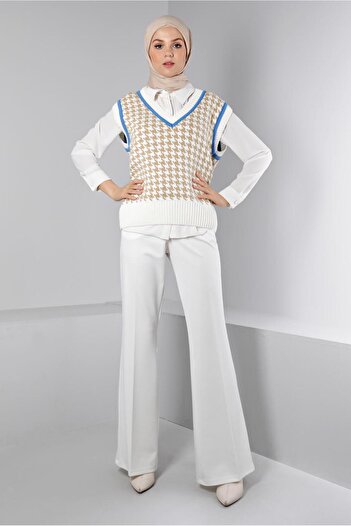 Alvina SCRATCH PATTERNED KNIT SUEVETER 43144