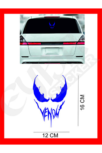 EYBA STİCKER Autocolant Venom 16x12 Cm - Mașină, Motocicletă, Cască, Laptop, Sticlă Scrisă