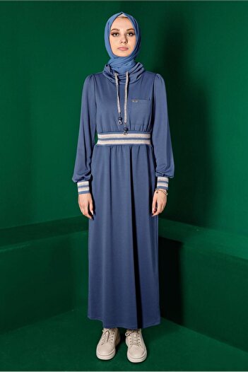 Alvina ELASTIC DRESS WITH WAIST AND CUFFS 43327