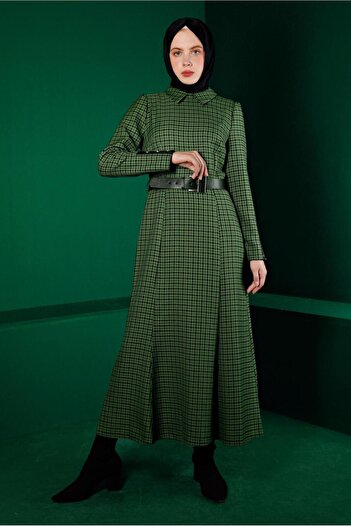 Alvina PLAID DRESS 43370 WITH BUTTONED CUFFS