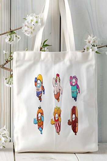 ART HEDİYE Fallguys Game Printed Cloth Bag Shoulder Bag Model 3