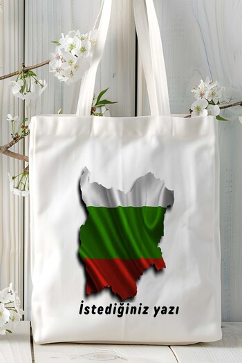 ART HEDİYE Bulgaria Bulgaria Flag Printed Cloth Bag Shoulder Bag Model
