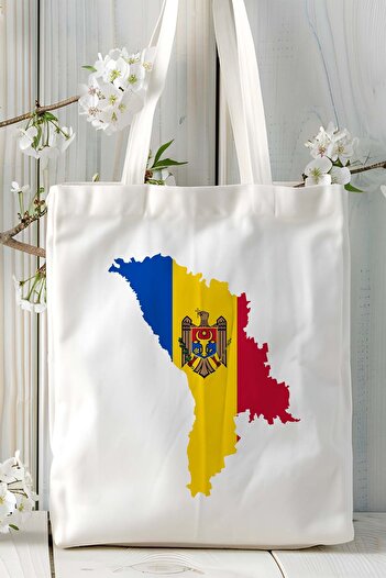 ART HEDİYE Moldova Flag Printed Cloth Bag Shoulder Bag Model