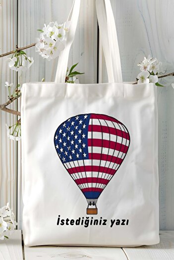 ART HEDİYE America Flag Printed Cloth Bag Shoulder Bag Model