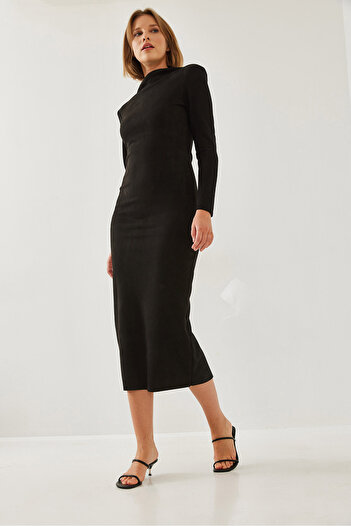 Bianco Lucci Rochie de damă din piele intoarsa cu curea leopard 4438 60351216