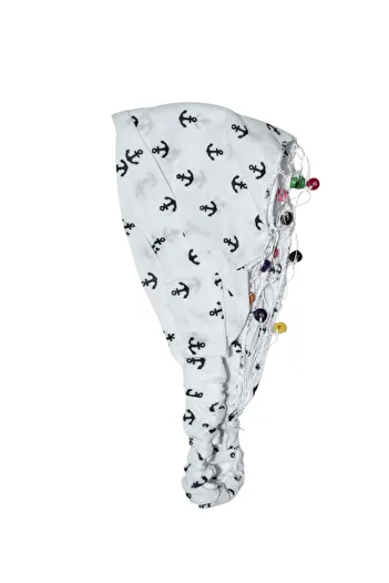 artıbir bodrum Beaded Anchor Patterned Parachute Bandana - Elastic